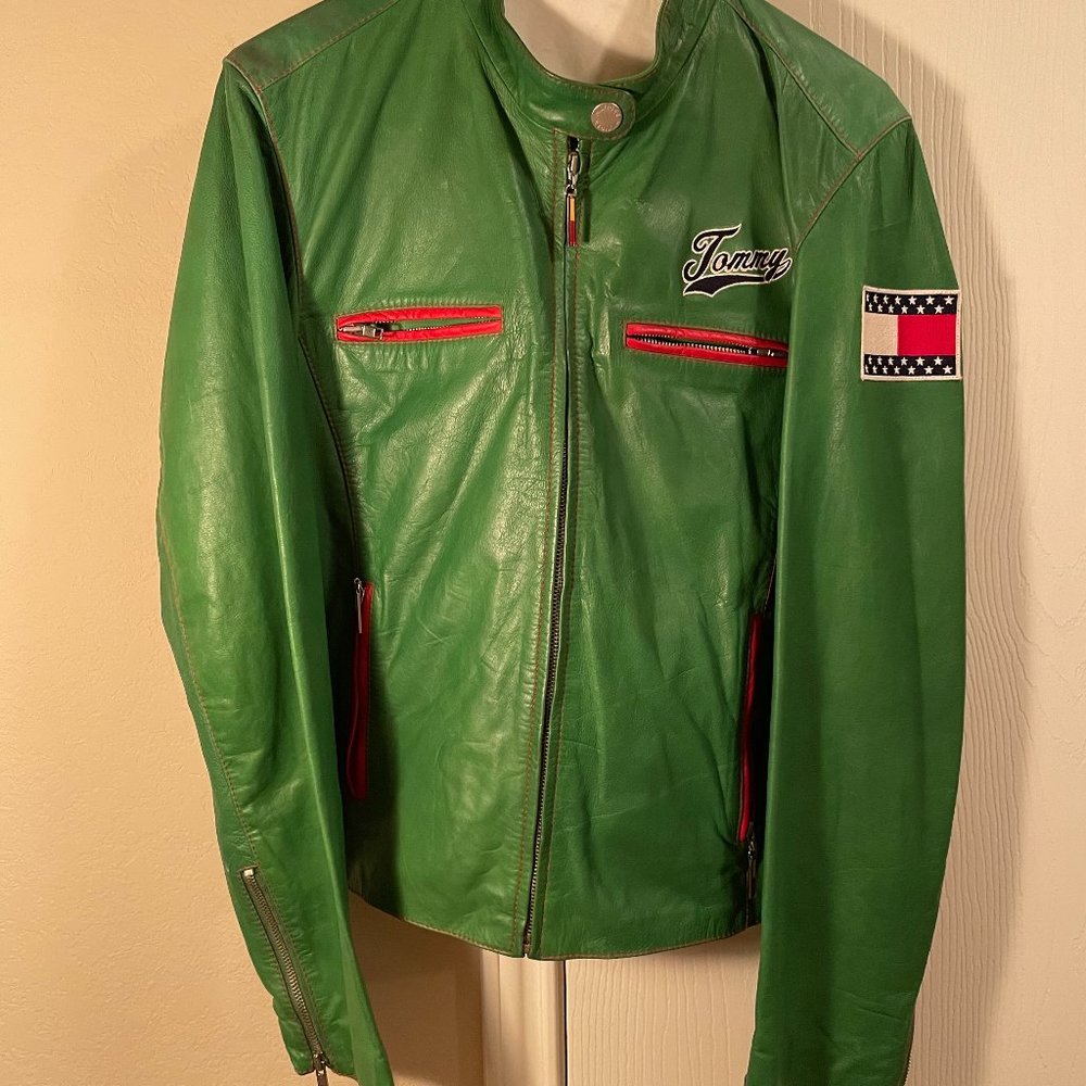 Tommy Hilfiger leather motorcycle jacket